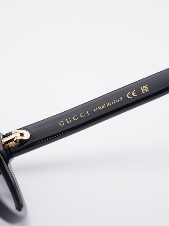Gucci GG0763S 001 Women Sunglasses Black Cat Eye Frame, Grey Lenses main image 12